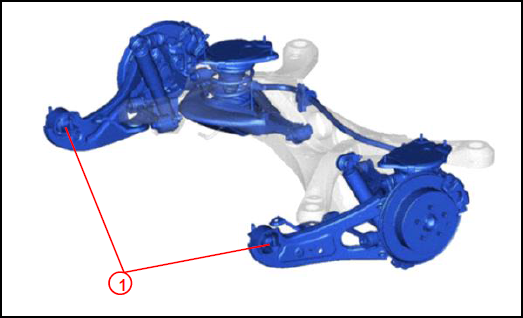 Lexus RX rear trailing arm bushing location diagram