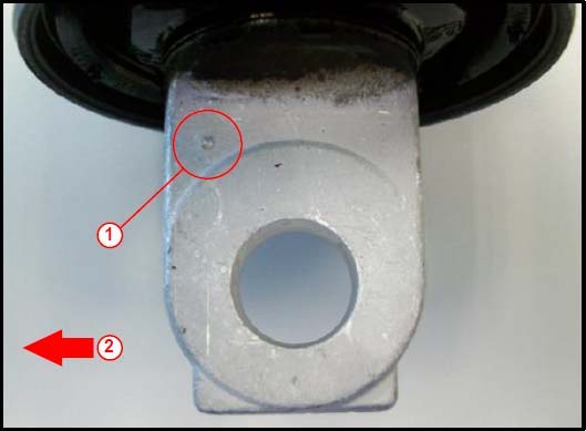 Lexus RX LH trailing arm identification mark